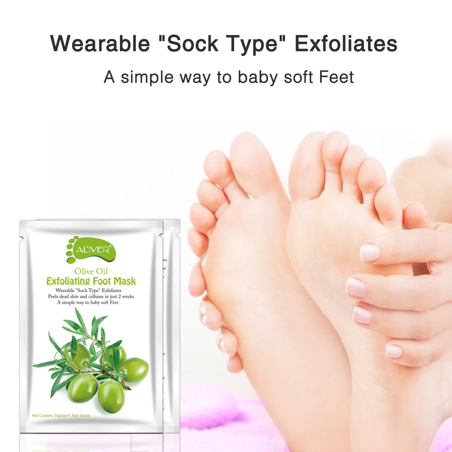 Moisturizing Foot Peel Mask. Exfoliating Foot Skin Care & Remover. –