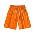 thumbnail image 4 of UVEASISHA Men's Workout Shorts 7 Inch Stretchy Waist Gym Running Shorts Loose Fit Straight Leg Sports Shorts with Zipper Pockets Orange M, 4 of 4