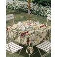 thumbnail image 3 of Square Outdoor Tablecloth with Umbrella Hole Vintage Plant Outside Table Cloth Waterproof Patio Table Cover Boho Botanical Flowers Green Leaf Ferns Zipper Tablecloths for Picnic Camping 54x54 Inch, 3 of 8
