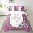 thumbnail image 2 of Erosebridal Dance Ballet Bedding Queen Size,Floral Daisy Comforter Sets with Sheets,Dreamy Princess Bedding Sets Queen Size,Super Cozy Kawaii Room Decor,Reversible,7 Pieces, 2 of 6