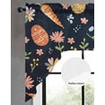 thumbnail image 2 of Easter Eggs Swag Valances for Windows, Small Curtains Drapes, Carrots Spring Daisy Botanical Rustic Dark Blue Kitchen Window Curtains Over Sink Window Treatment Valance for Bedroom/Bathroom 56"x36", 2 of 5