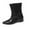 Black, variant on Wensltd Black Wide Calf Boots for Women British Style Solid Color Trendy Wedge Heel Ankle Boots