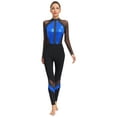 thumbnail image 2 of Jizyo Combinaison Intégrale de Danse à Manches Longues pour Femmes, Brillante avec Strass, une Pièce, Bleu, TG, 2 of 7
