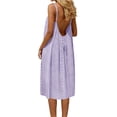 thumbnail image 3 of TaTaai Women's Backless Slip Dress Solid Color Sleeveless Loose Fit Midi Nightgown Loungewear V-Neck Casual Home Dress Summer Gift, 3 of 6