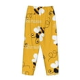 thumbnail image 5 of Disketp Cute Bee Butterfly Yelllow Print Women'S Comfy Pajama Pants Casual Drawstring Palazzo Lounge Wide Leg Pants, 5 of 9