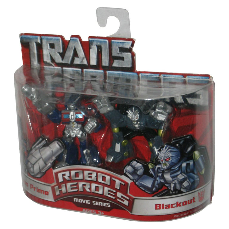 Transformers Movie Series Robot Heroes Optimus & Blackout (2007) Hasbro Figure Set -