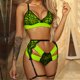 thumbnail image 1 of ICHUANYI Clearance 3PC Sexy Women Lace Wireless Bra Sexy Lingerie Garter Thong Set Underwear(Green, L) Ichuanyi Ichuanyi, 1 of 6