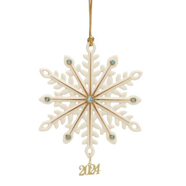 Adorno navideño Lenox 895756 2024 con forma de copo de nieve con gemas