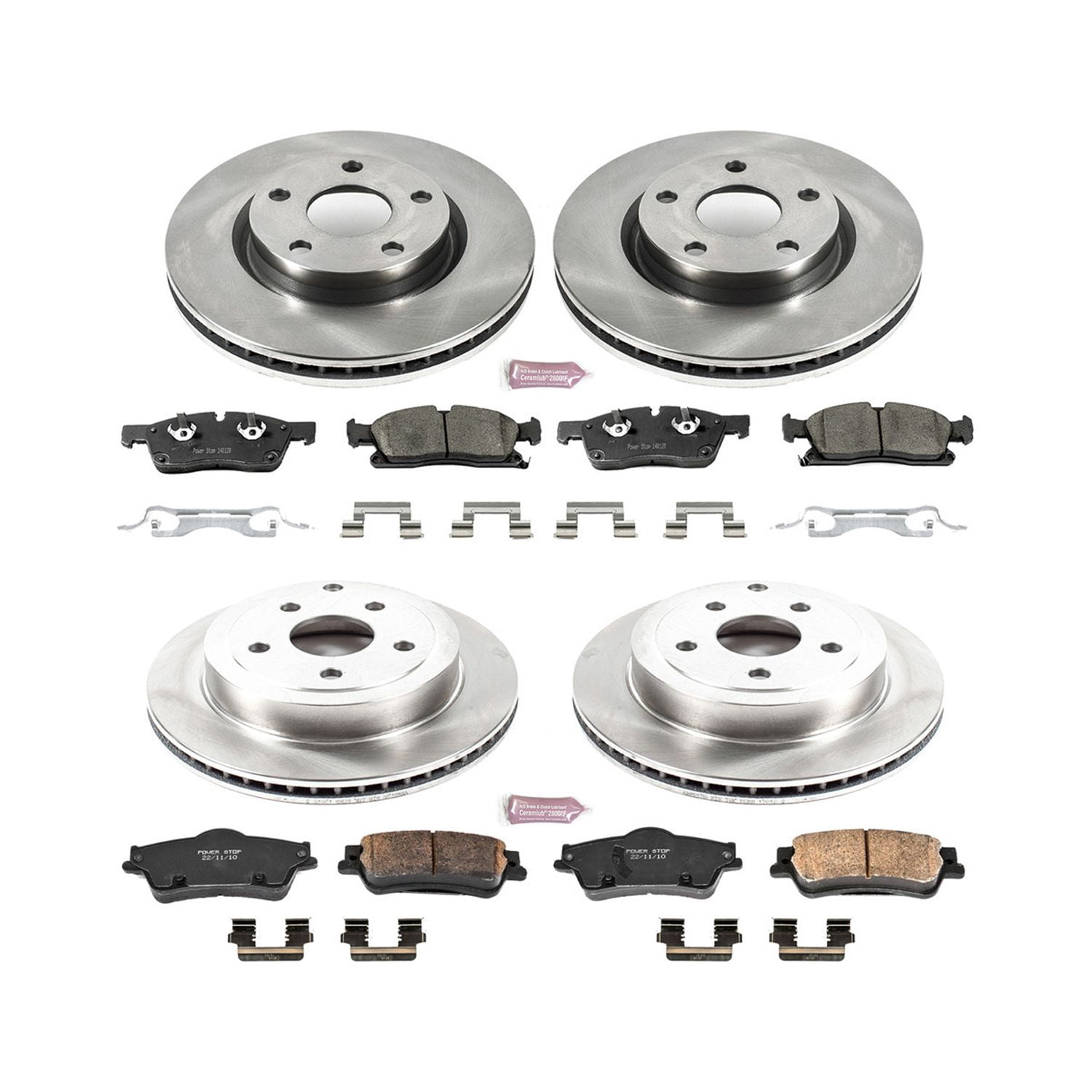 PowerStop Front and Rear Stock Replacement Brake Pad and Rotor Kit Fits: PONTIAC Select Models KOE5527