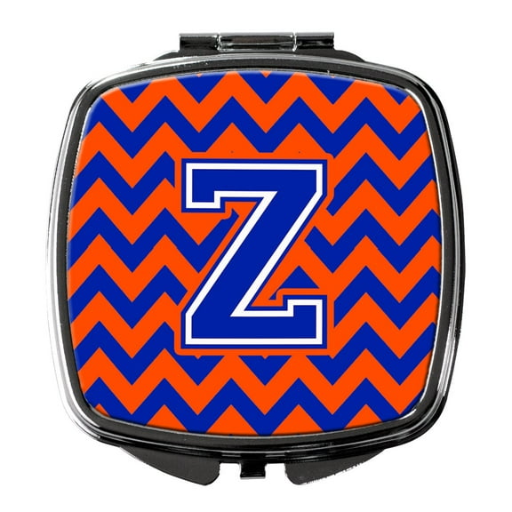 Letter Z Chevron Orange and Blue Compact Mirror CJ1044-ZSCM