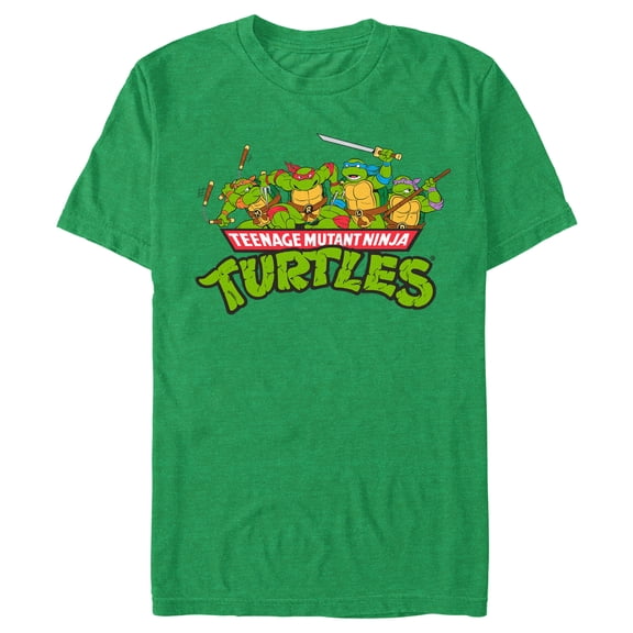 Men's Teenage Mutant Ninja Turtles Ninja Brothers Logo Graphic Tee Kelly Heather Medium