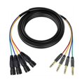 thumbnail image 1 of 1 Unidad de Cable XLR Hembra de 4 Canales A 1/4" de 1 M, Cable de Micrófono TRS de 6,35 mm A XLR, Línea de Audio Estéreo Balanceada, 1 of 1