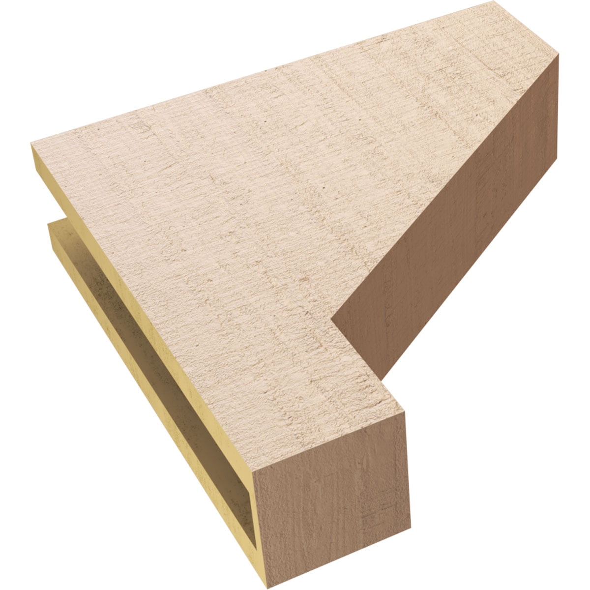 4"W x 16"D x 16"H Thin Clemmons Rough Cedar Woodgrain TimberThane Corbel, Primed Tan