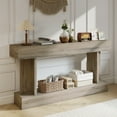 thumbnail image 2 of HOMCOM 63 Inch Long Console Table, Vintage Entryway Table, Light Brown, 2 of 10