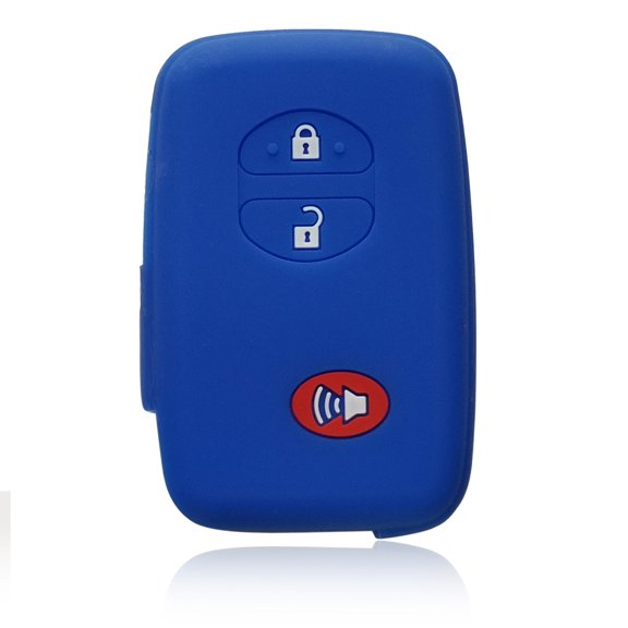 Dobrev 3 Button Silicone Rubber Cover Holder Protector Case for Toyota Rav4 Prius Highlander Land Cruiser Sequoia 4Runner Venza Camry Avalon Prado (Blue)