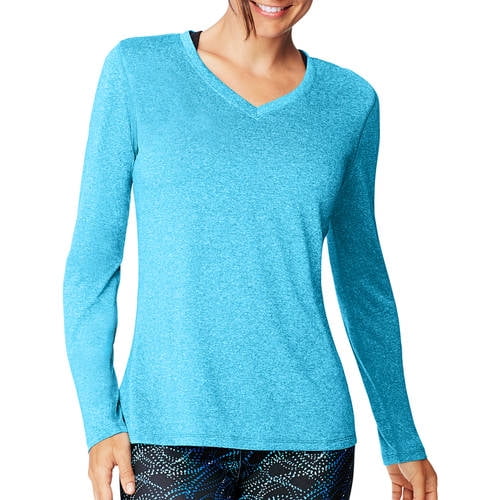 Hanes Sport Women's CoolDri Performance Long-Sleeve V-Neck Tee by