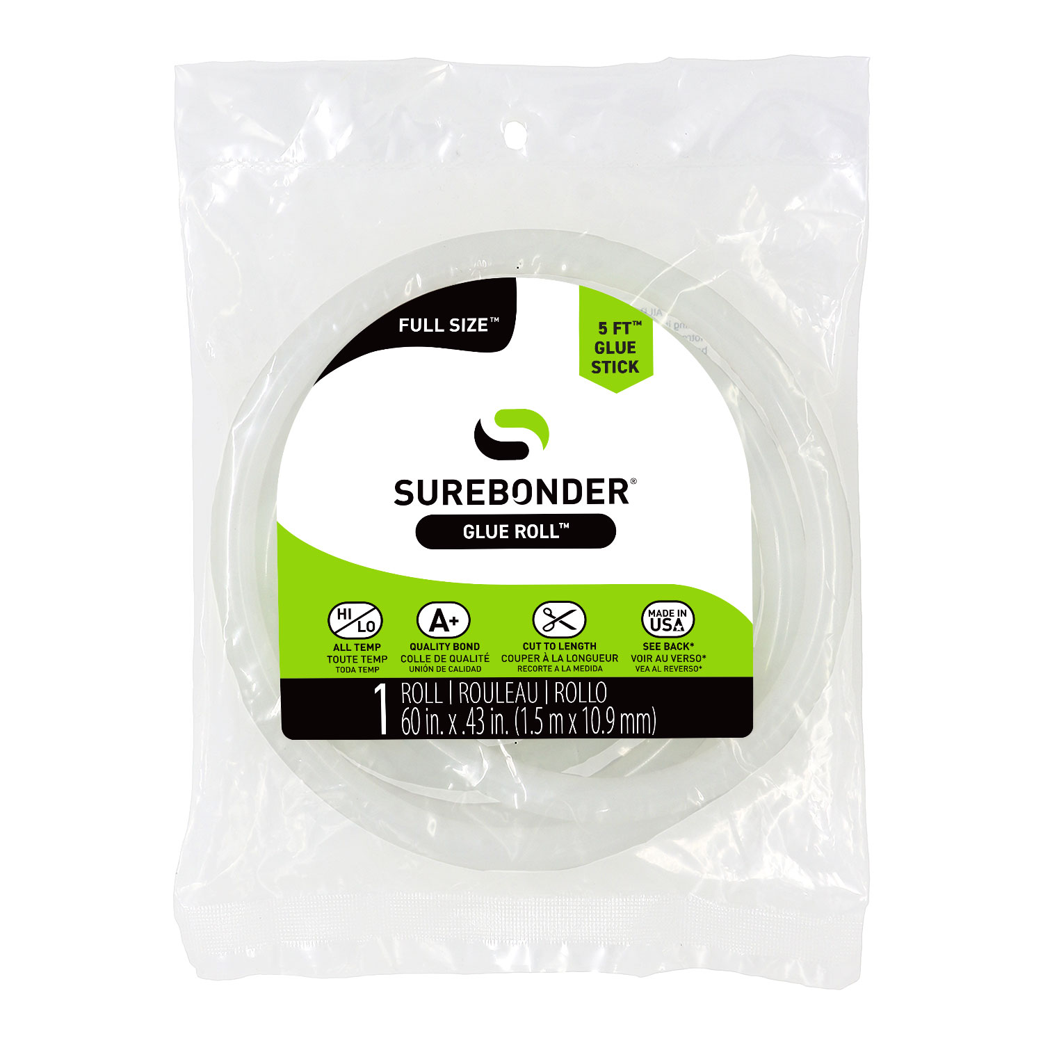 Surebonder Full-Size Hot Glue Stick Roll, 5 Ft, Clear (4-Pack) photo 2