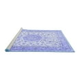 thumbnail image 2 of Ahgly Company Machine Washable Indoor Square Medallion Blue Traditional Area Rugs, 7' Square, 2 of 4