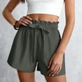 thumbnail image 7 of Shorts for Women Summer Casual High Waisted Wide Leg Drawstring Lounge Shorts Comfy 2026 Beach Vacation Clothes Gray M, 7 of 7
