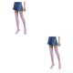 thumbnail image 3 of Sonducket Pack de 2 calcetines a rayas talla grande hasta el muslo transpirabilidad únicos cómodos cálidos fáciles de combinar sin medias rosa blanco rosa blanco 2piezas Sonducket CBP211217, 3 of 6