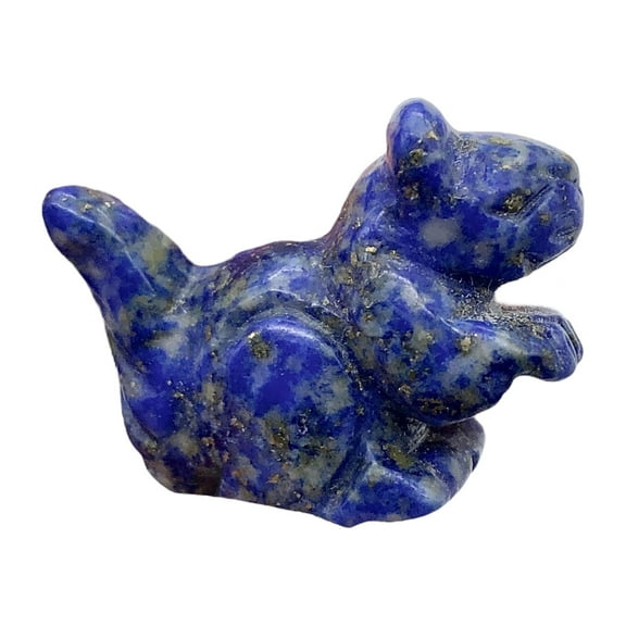 Charming Carved Sodalite Squirrel Animal Figurine | 22x15x10mm | Blue/White | 1 Figurine