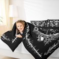 thumbnail image 3 of Homewish Gothic Death Skull Full Size Comforter Sets,Horror Halloween Bedding Comforter Set,Black White,Black Reversible,3pcs,1 Comforter and 2 Pillowcases, 3 of 7