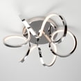 thumbnail image 3 of Artika Swirl Ribbon Modern LED Flush Mount Ceiling Light Fixture, Chrome, 3 of 5