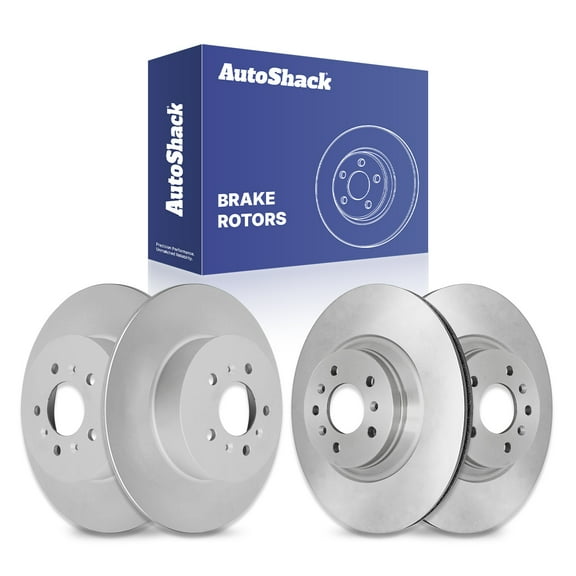 AutoShack Front Vented & Rear Solid Coated Brake Rotors 4-PC Set Replacement for 2008-2009 Buick LaCrosse 2008-2009 Buick Allure ArmorStop