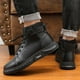 thumbnail image 2 of Botas Martin de cuero italiano de caña alta para hombre, botines negros con plataforma, impermeables, antideslizantes y con absorción de impactos., 2 of 5