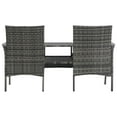 thumbnail image 2 of vidaXL 2-Seater Garden Sofa with Tea Table Poly Rattan Anthracite, 2 of 5
