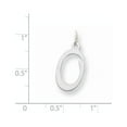 thumbnail image 3 of 14k White Gold 14KW Script Letter O Initial Charm Pendant, 3 of 4