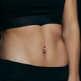 thumbnail image 6 of 14GA Solid G23 Implant Grade 23 Titanium Internally Threaded Double Jeweled Navel Belly Ring, 6 of 7