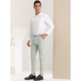 thumbnail image 4 of Unique Bargains Men's Dress Plaid Classic Fit Color Block Formal Checked Pants Gray Yellow 36, 4 of 6
