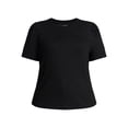thumbnail image 5 of Terra & Sky Women's Plus Size Crewneck Top with Short Puff Sleeves, Size 0X-4X, 5 of 5