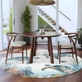 thumbnail image 4 of Sea Turtle Coastal 6ft Round Rug, Summer Beach Coral Ocean Blue Nautical Non-Skid Rubber Backing Large Area Rugs - Living Room Bedroom Home Office, Indoor Floor Mat Carpets Washable Rug, 4 of 9