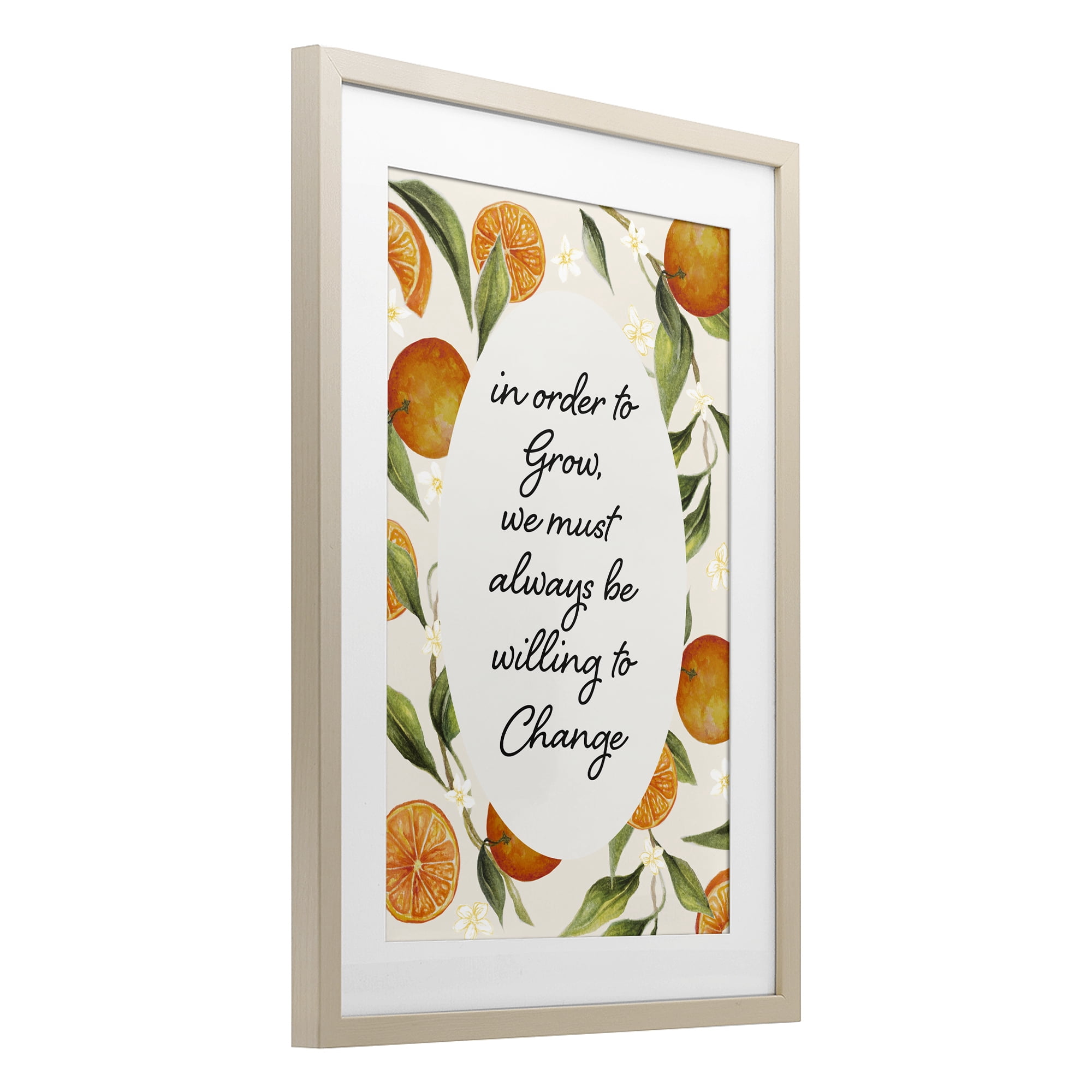 Stupell Industries Willing To Change Quote Birch Framed Print Under Glass, design by Janice Gaynor
