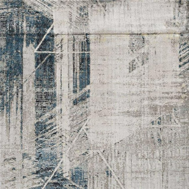 39 X 59 X 0,25 Po Tapis Gris/bleu en Polyester/viscose