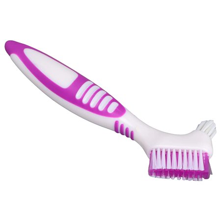 Denture Brush, False Toothbrush Cleaning Brush Prolong Denture Long Time Dual Headed Portable for False Teeth Cleaning
