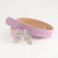 thumbnail image 3 of Kripyery Rhinestones Butterflies Decor Belt Adjustable Length Multi Holes Design Women Waistband Solid Color Belt Costume Accessories, 3 of 8