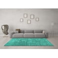 thumbnail image 3 of Ahgly Company Indoor Rectangle Abstract Turquoise Blue Contemporary Area Rugs, 6' x 9', 3 of 4