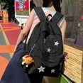 thumbnail image 6 of SQDWYGUO Cute Y2K Aesthetic Backpack Stars Pattern Preppy Backpack Laptop Backpack Back to College Supplies,Black, 6 of 7