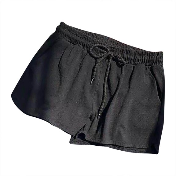 PUMISAS Wide Leg Pants For Women High Waist Elastic And Adjustable Waistband Pants Summer Drawstring Shorts Casual Loose Solid Color Athleisure Shorts