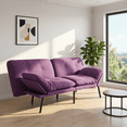 thumbnail image 2 of BSHTI 70.87" Convertible Futon Sofa Bed, Linen Fabric 2-Seater Sleeper Couch with 5-Level Adjustable Backrest & Armrests for Living Room, Office, Guest Room, Small Spaces, 2 of 13