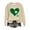 Beige, variant on St. Patricks Day Shirts for Women Cute Love Heart Print Tops Long Sleeve Casual Pullover Shirts Shamrock Crewneck Sweatshirt