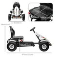 thumbnail image 3 of Aosom Kart à Pédales pour Enfants avec Siège Ajustable, Roues en Caoutchouc, Blanc, 3 of 9