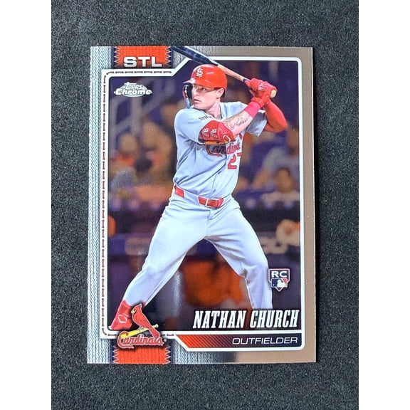 2026 Topps Chrome Nathan Church #192 RC St. Louis Cardinals Baseball Card St. Louis Cardinals MLB BASEBALL Trading Card
