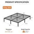 thumbnail image 3 of Ledrem Heavy Duty King Bed Frame, 16" in Metal Bed Frame, 1100 lb Capacity, No Box Spring Needed, Under-Bed Storage, Easy Assembly, Mattress Retainers, 3 of 9