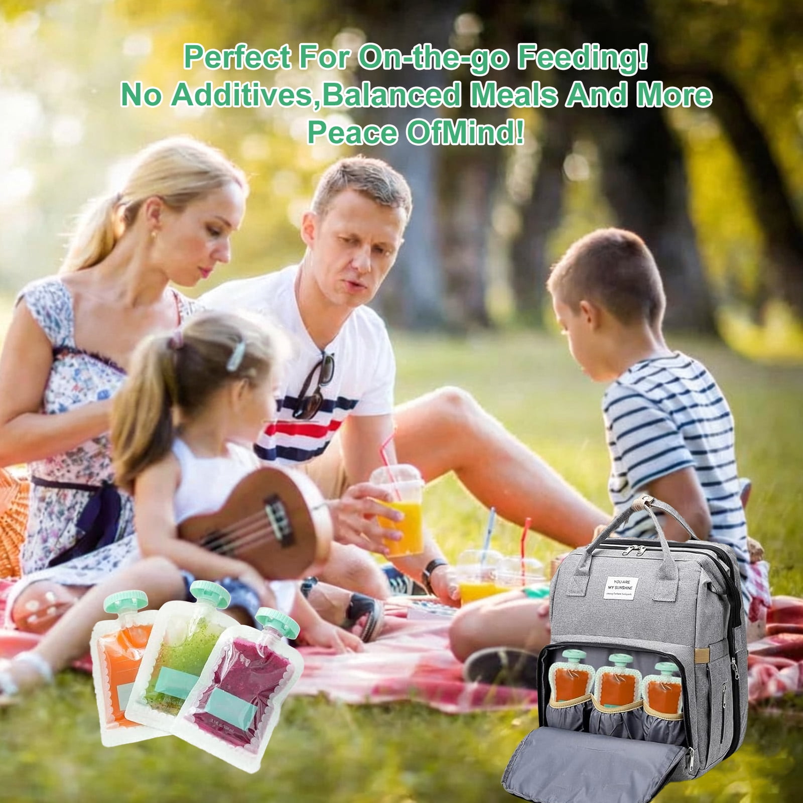 Squeeze Station, Baby Food Maker & Pouch Filler with 5 Portable Bags, Reusable Fruit Puree Pouch Filling Maker, BPA-Free, Dishwasher Safe - Homemade Baby Food Essential