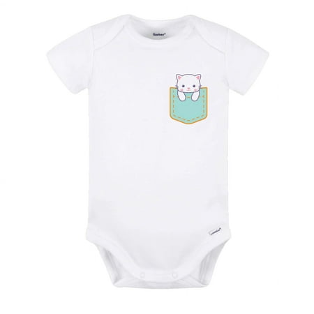 Cute Cat Baby Bodysuit Toddler & Kids T-Shirt Soft Cotton Outfit Baby Shower Gift 18m White