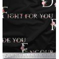 thumbnail image 1 of Soimoi Black Cotton Voile Fabric Floral Quotes Text Printed Craft Fabric by the Yard 42 Inch Wide, 1 of 3